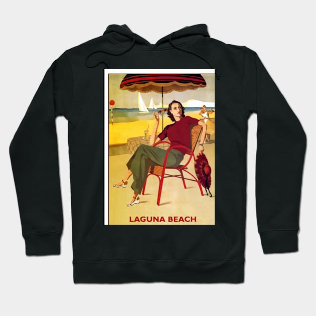 Beach - Vintage Travel Advrtising Hoodie by CozyCanvas